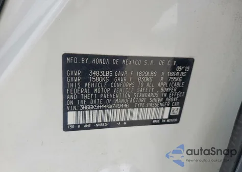 2019 Honda Fit из США, поврежденный, VIN 3HGGK5H44KM749446